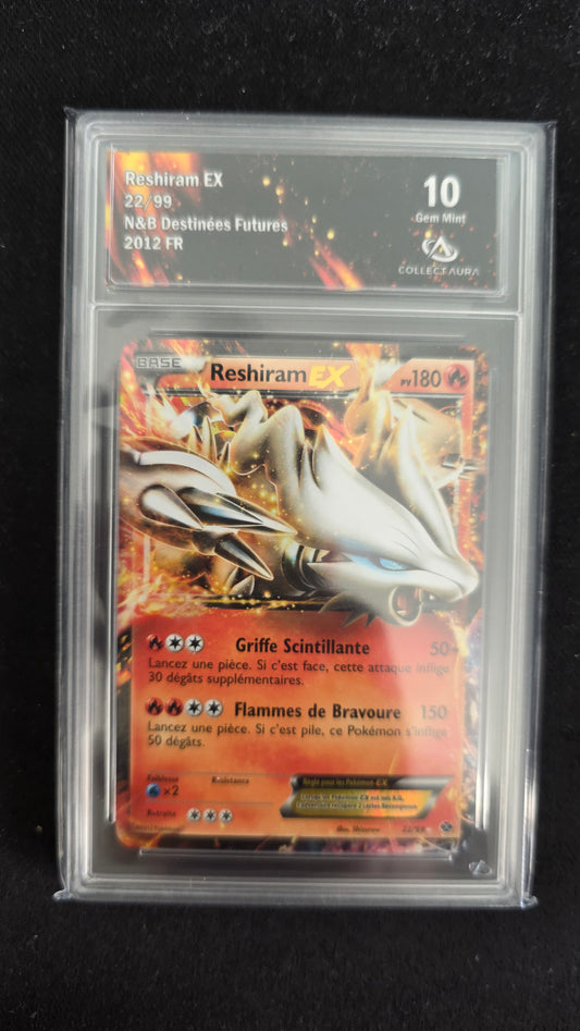 Carte Pokémon Gradée Collect Aura Noir et Blanc Destinées Futures Reshiram EX 22/99 10