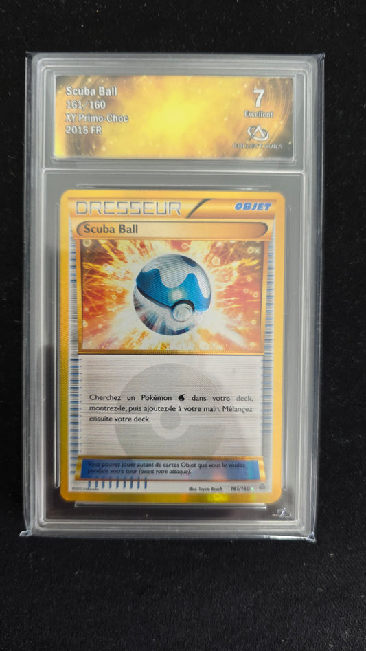 Carte Pokémon Gradée Collect Aura XY Primo-Choc Scuba Ball Gold 161/160 7