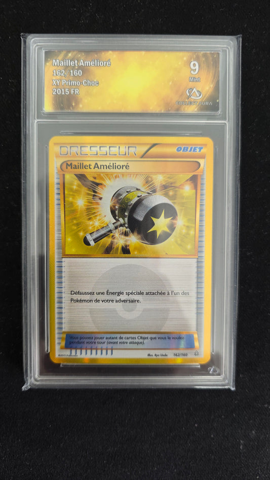 Carte Pokémon Gradée Collect Aura XY Primo-Choc Maillet Amélioré 162/160 9