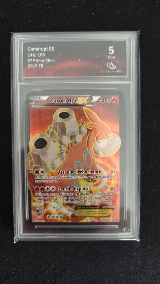 Carte Pokémon Gradée Collect Aura XY Primo-Choc Camérupt EX Full Art 146/160 5