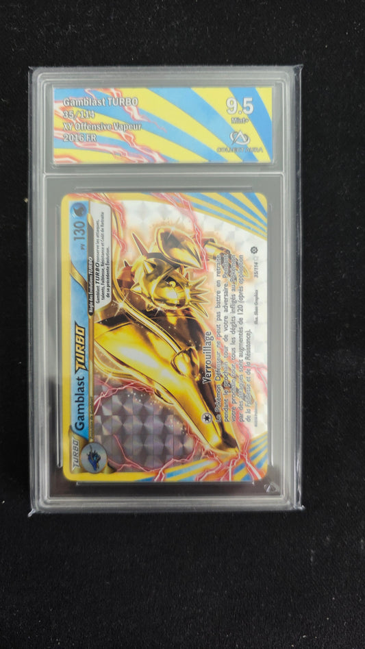 Carte Pokémon Gradée Collect Aura XY Offesnive Vapeur Gamblast Turbo 35/114 9.5
