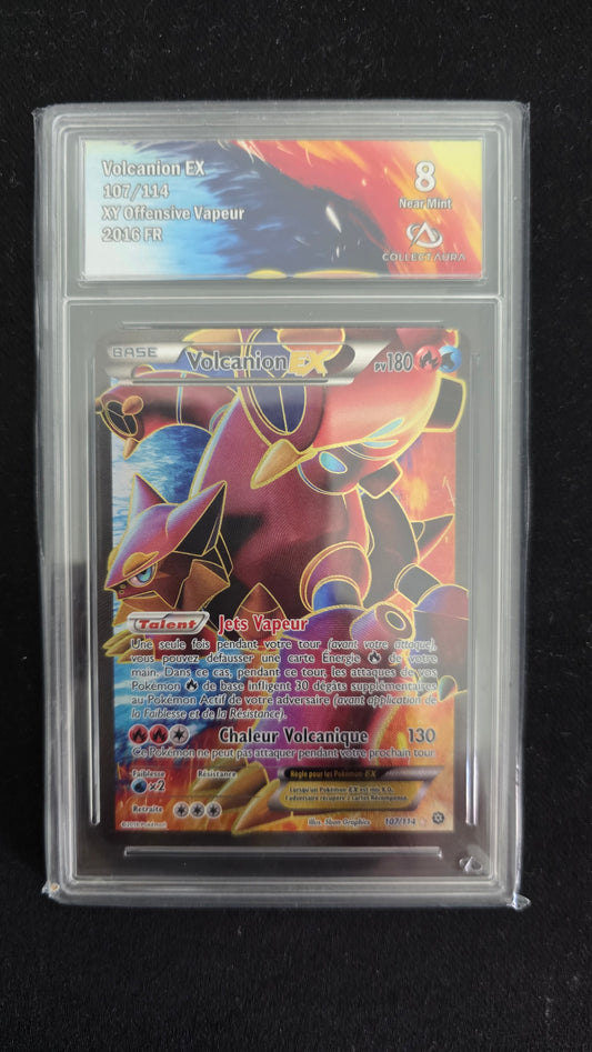 Carte Pokémon Gradée Collect Aura XY Offesnive Vapeur Volcanion EX Full Art 107/114 8
