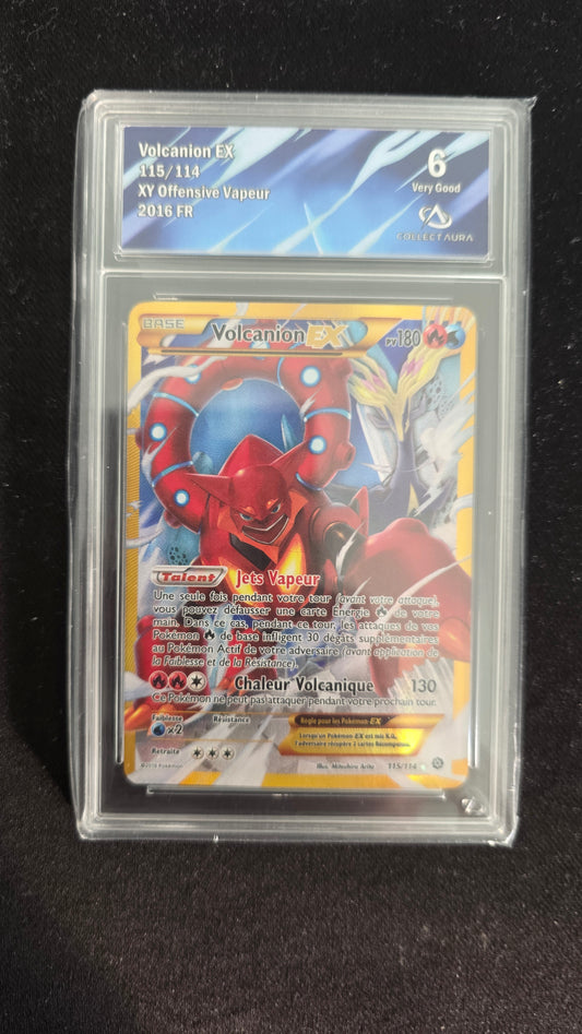 Carte Pokémon Gradée Collect Aura XY Offesnive Vapeur Volcanion Gold 115/114 6