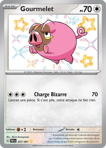 Carte Pokémon Ultra Rare Shiny Déstinées de Padea EV4.5 Gourmelet 207/91