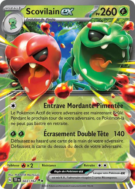 Carte Pokémon Ultra Rare Forces Temporelles EV5 - Scovilain EX 22/162