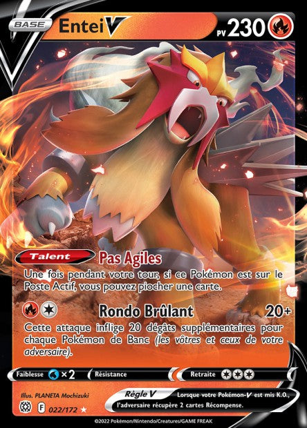 Carte Pokémon Ultra Rare Stars Étincellantes EB9 - Entei V 22/172