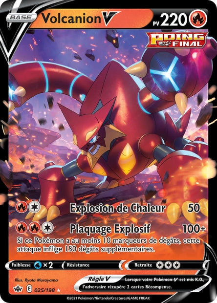 Carte Pokémon Ultra Rare règne de Glace EB6 - Volcanion V 25/198