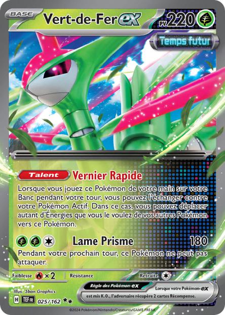 Carte Pokémon Ultra Rare Forces Temporelles EV5 - Vert de Fer EX 25/162