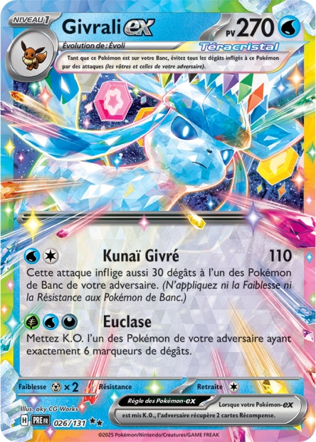 Carte Pokémon Ultra Rare Évolutions Prismatiques EV8.5 Givrali EX 026/131