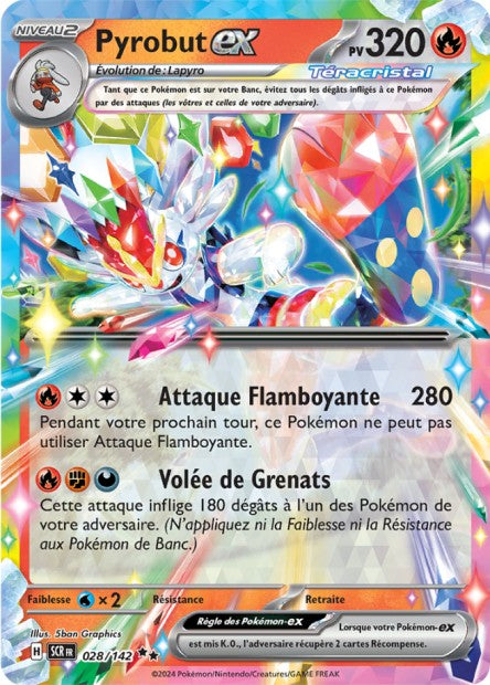 Carte Pokémon Ultra Rare Pyrobut ex teracristal Couronne Stellaire EV7