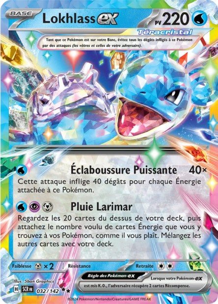 Carte Pokémon Ultra Rare Lokhlass Teracristal EX Couronne Stellaire EV7