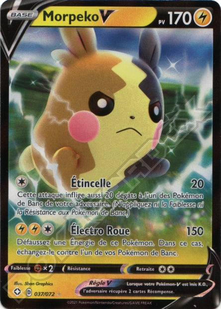 Carte Pokémon Ultra Rare Déstinées Radieuses EB4.5 - Morpeko V 37/72