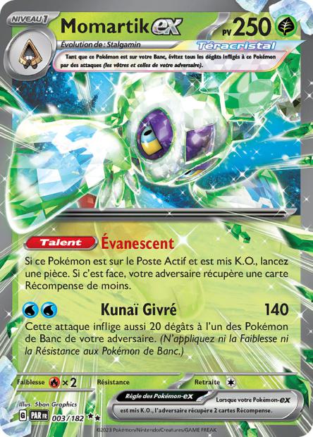 Carte Pokémon Ultra Rare Faille Paradoxe EV4 - Momartik EX 3/182