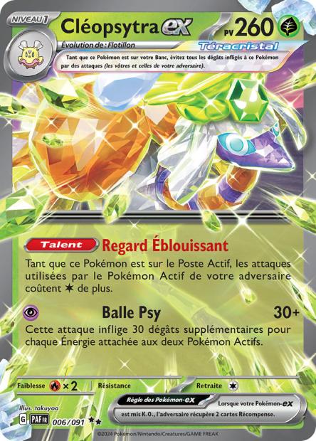 Carte Pokémon Ultra Rare Déstinées de Paldea EV4.5 - Cléopsytra EX 6/91