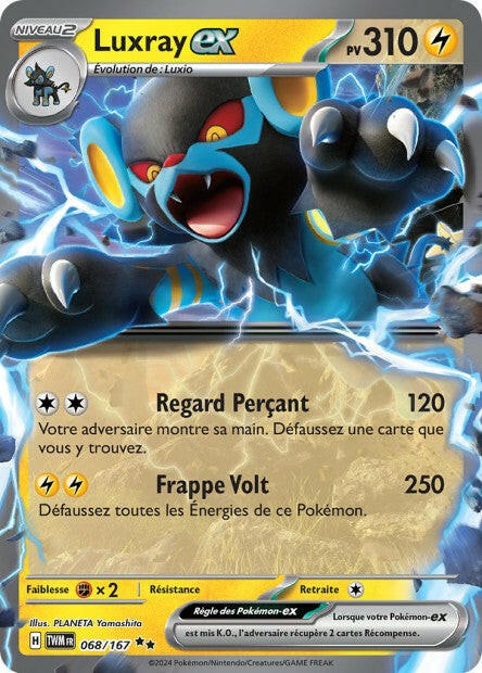 Carte Pokémon Ultra Rare Luxray EX Mascarade Crépusculaire EV6 068/167