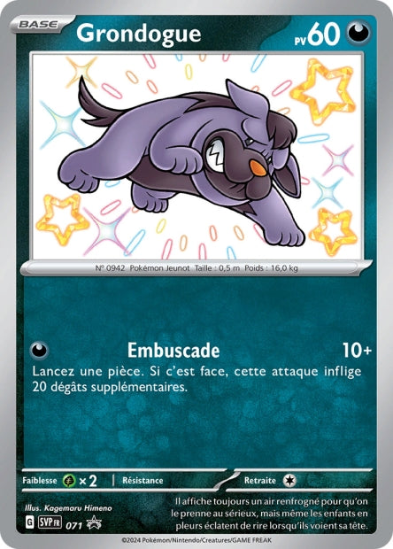 Carte Pokémon Ultra Rare Promo Écarlate et Violet - Grondogue SVP 71