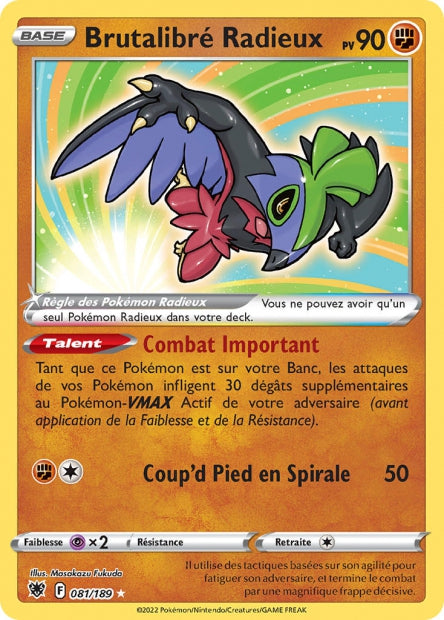 Carte Pokémon Ultra Rare Astres Radieux EB8 - Brutalibré Radieux 81/189