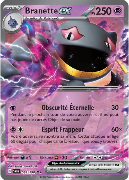 Carte Pokémon Ultra Rare Écarlate et Violet EV1 - EX Branette 088/189