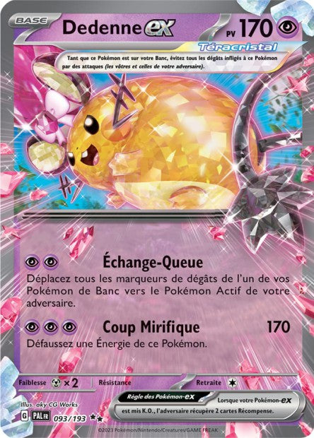 Carte Pokémon Ultra Rare Évolution à Paldea EV2 - Dedenne EX 93/193