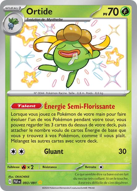 Carte Pokémon Ultra Rare Shiny Déstinées de Padea EV4.5 Ortide 93/91