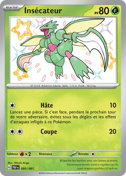 Carte Pokémon Ultra Rare Shiny Déstinées de Padea EV4.5 Insécateur 95/91