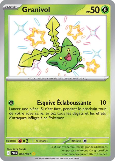 Carte Pokémon Ultra Rare Shiny Déstinées de Padea EV4.5 Granivol 96/91