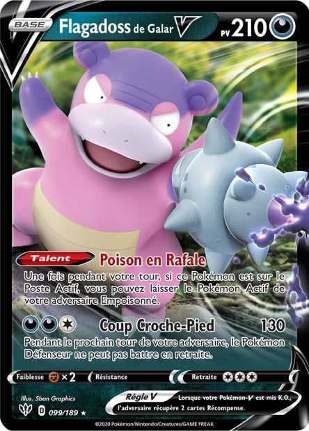 Carte Pokémon Ultra Rare Ténèbres Embrasées EB3 - Flagadoss de Galar V 99/189