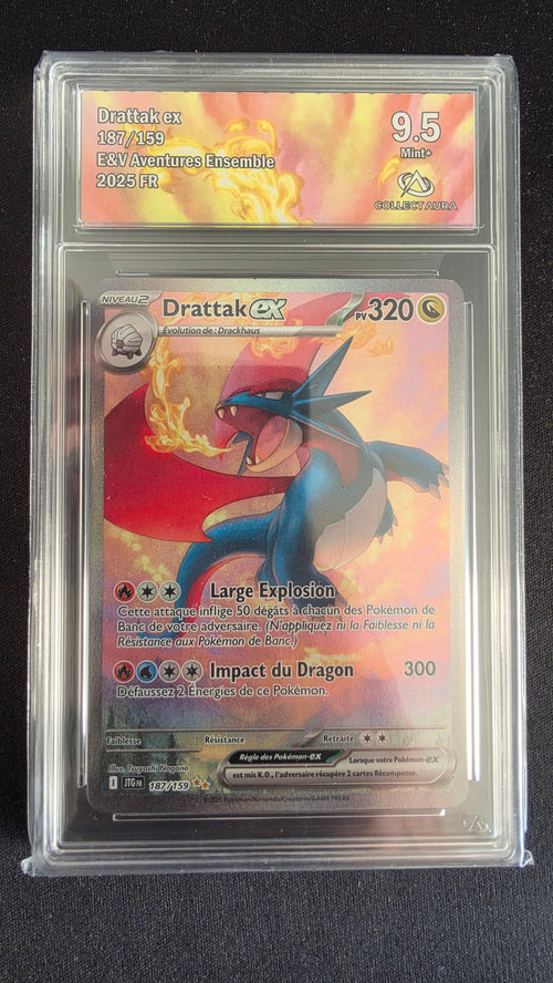 Carte Pokémon Gradée Collect Aura Drattak ex 9.5 187/159 n°945614736