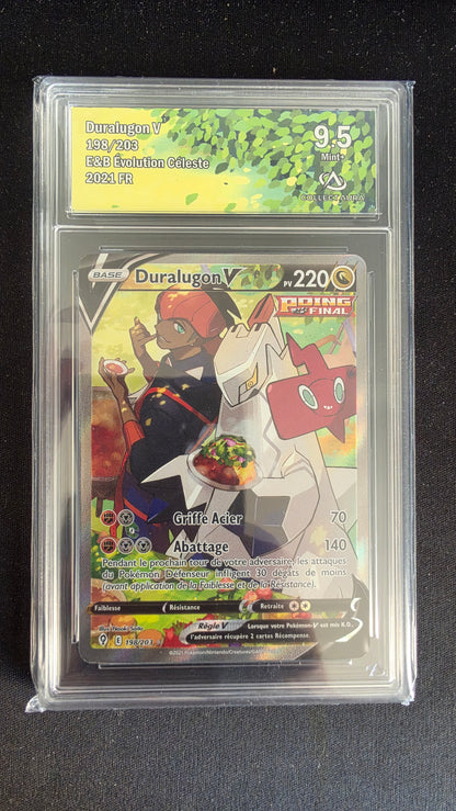 Carte Pokémon Gradée Collect Aura Duralugon V 9.5 198/203 - face
