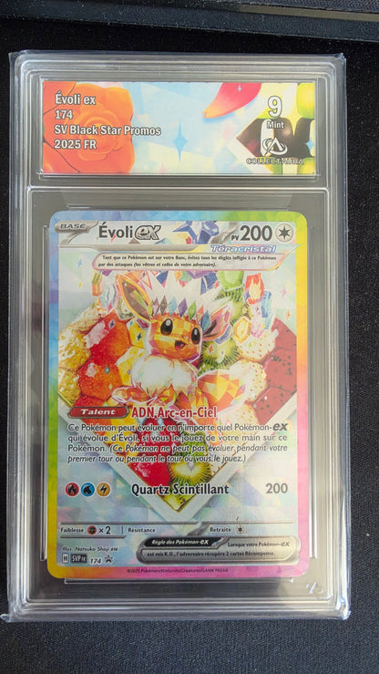 Carte Pokémon Gradée Collect Aura Évoli ex 9 SVP174 - face
