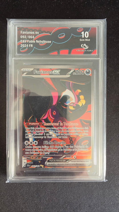 Carte Pokémon Gradée Collect Aura Favianos ex 10 092/064 - face