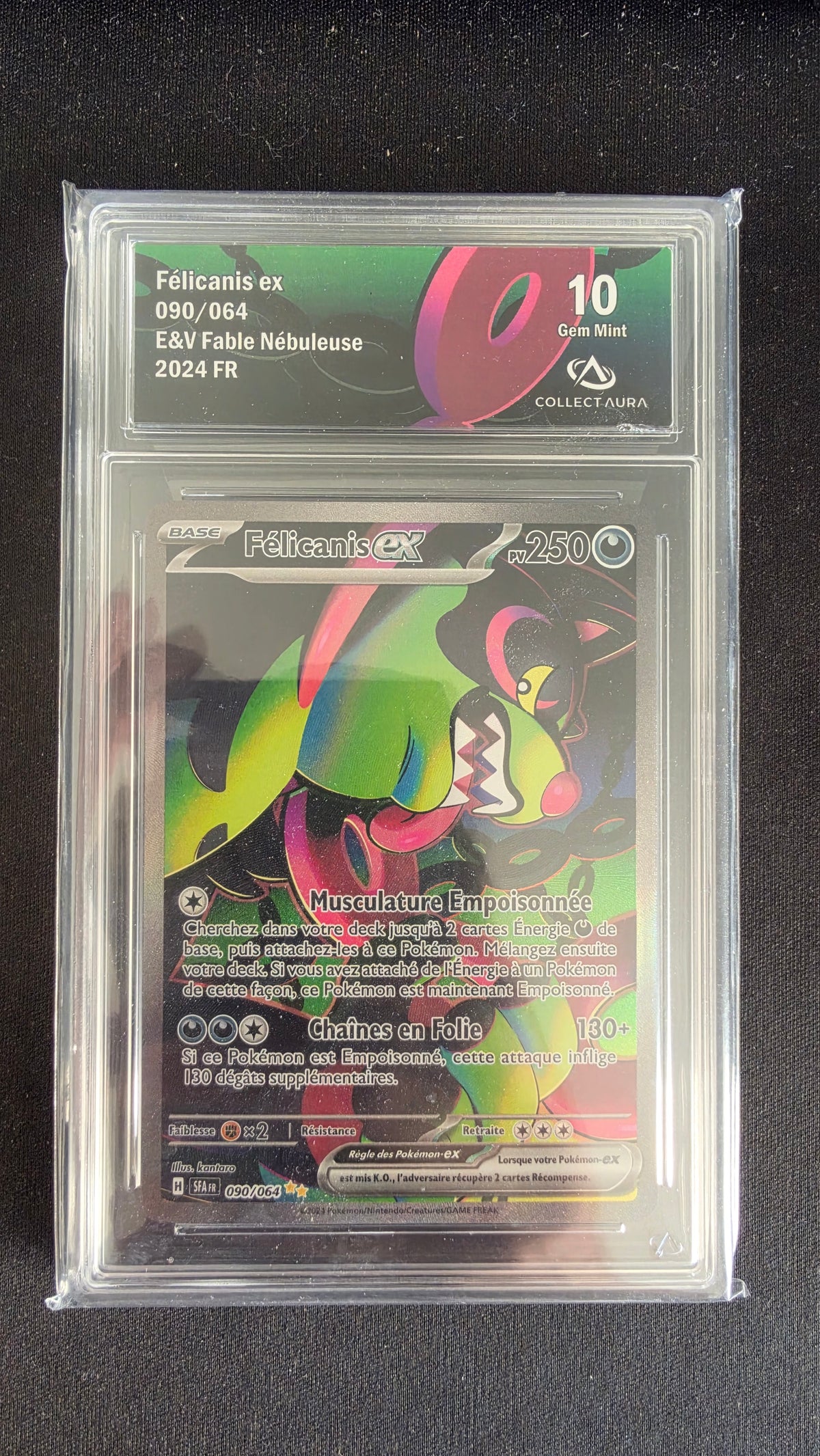 Carte Pokémon Gradée Collect Aura Félicanis ex 10 090/064 - face