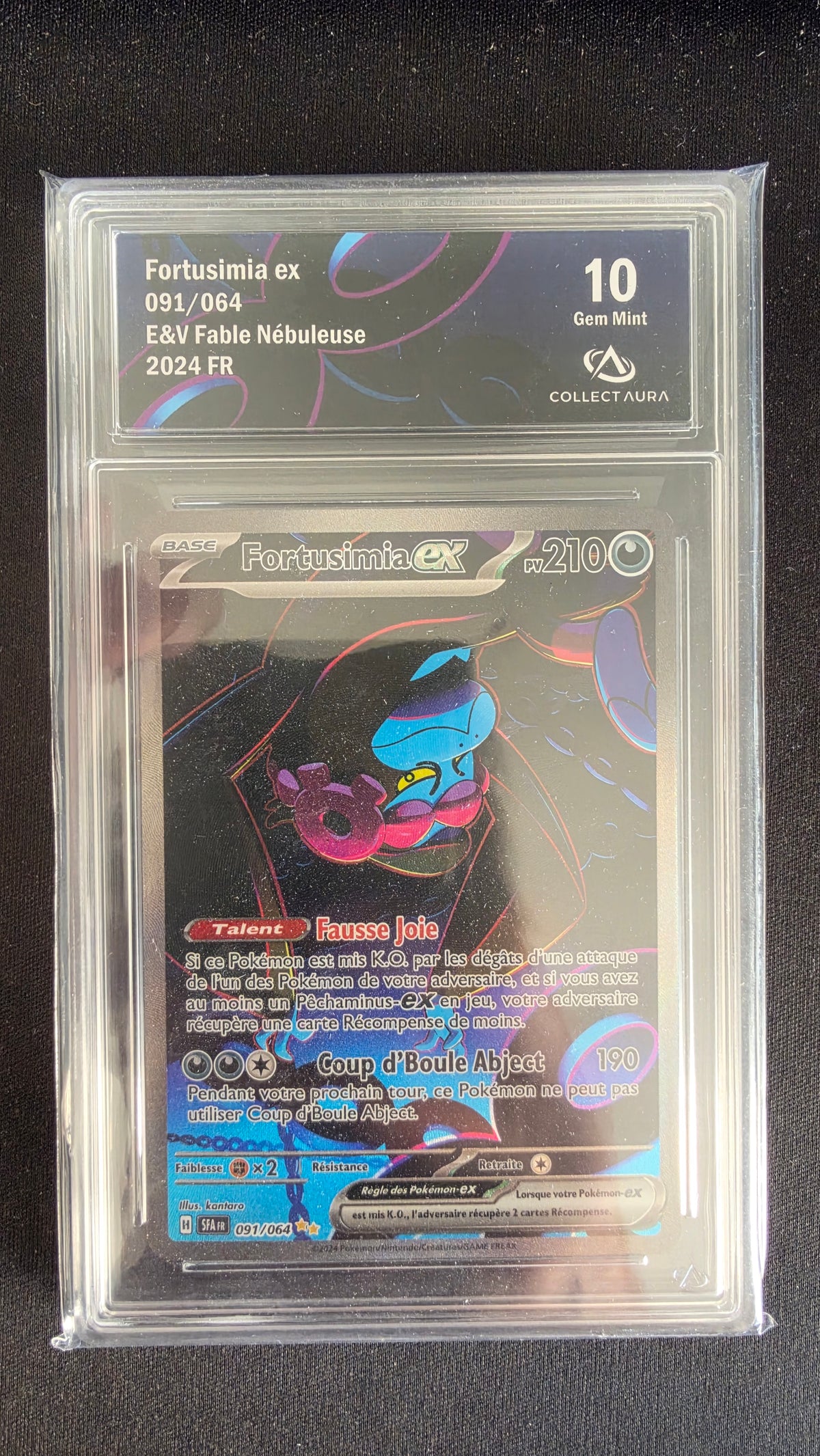 Carte Pokémon Gradée Collect Aura Fortusimia ex 10 091/064 - face