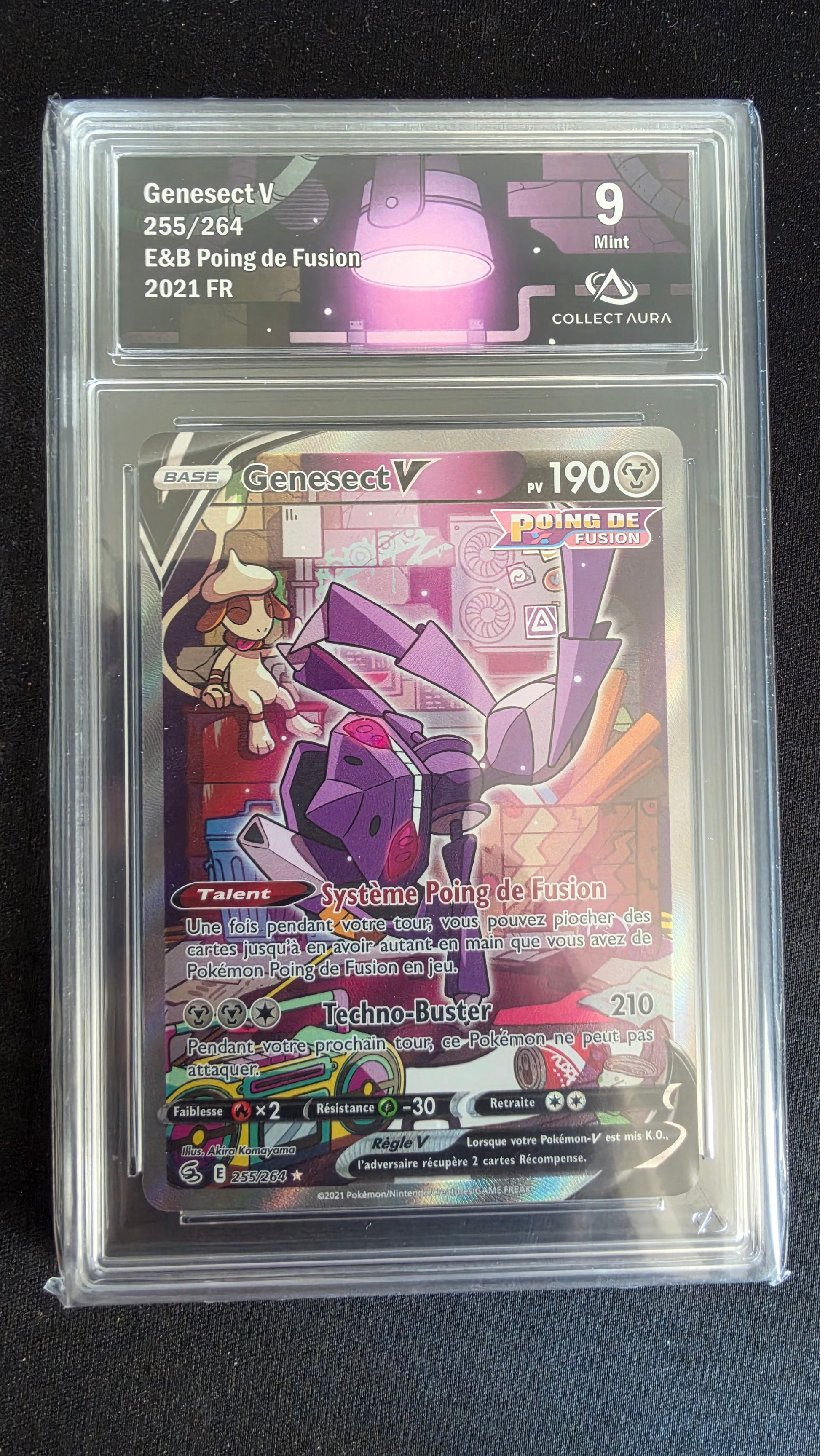Carte Pokémon Gradée Collect Aura Genesect V 9 255/264 - face