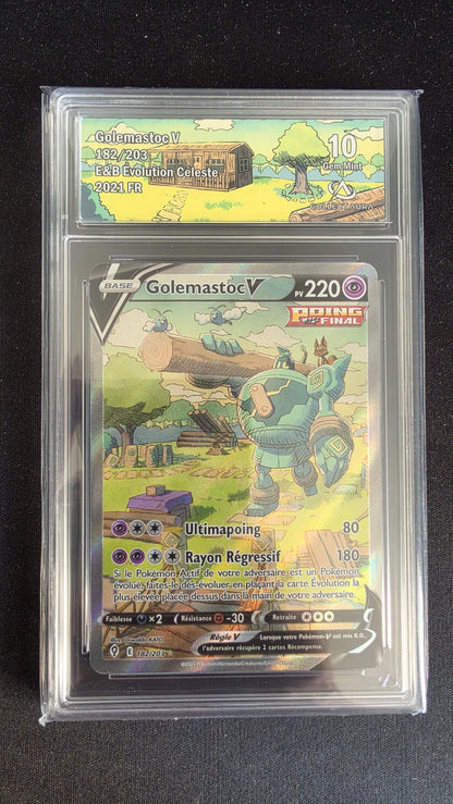 Carte Pokémon Gradée Collect Aura Golemastoc V 10 182/203 - face