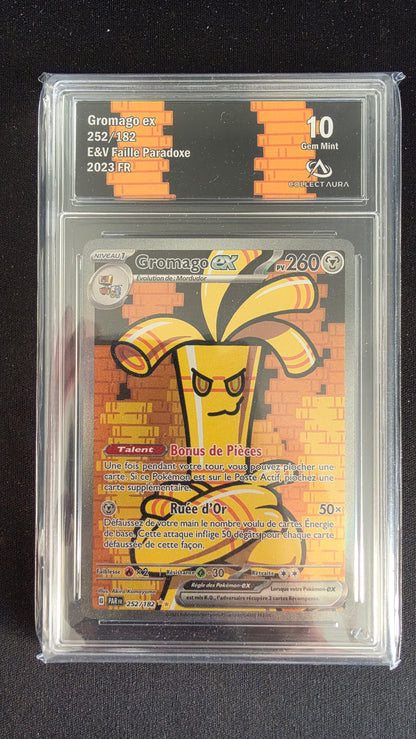 Carte Pokémon Gradée Collect Aura Gromago ex 10 252/182 - face
