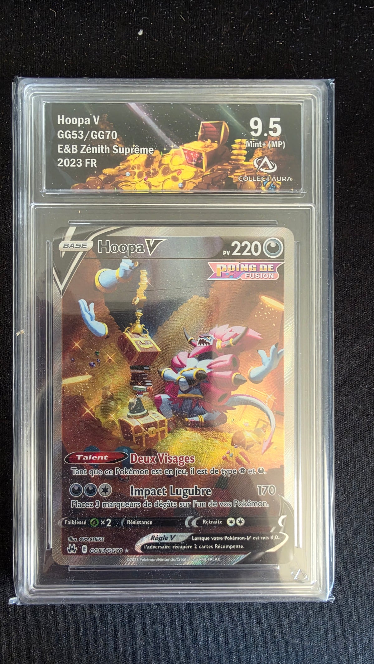 Carte Pokémon Gradée Collect Aura Hoopa V 9.5 GG53/GG70 - face