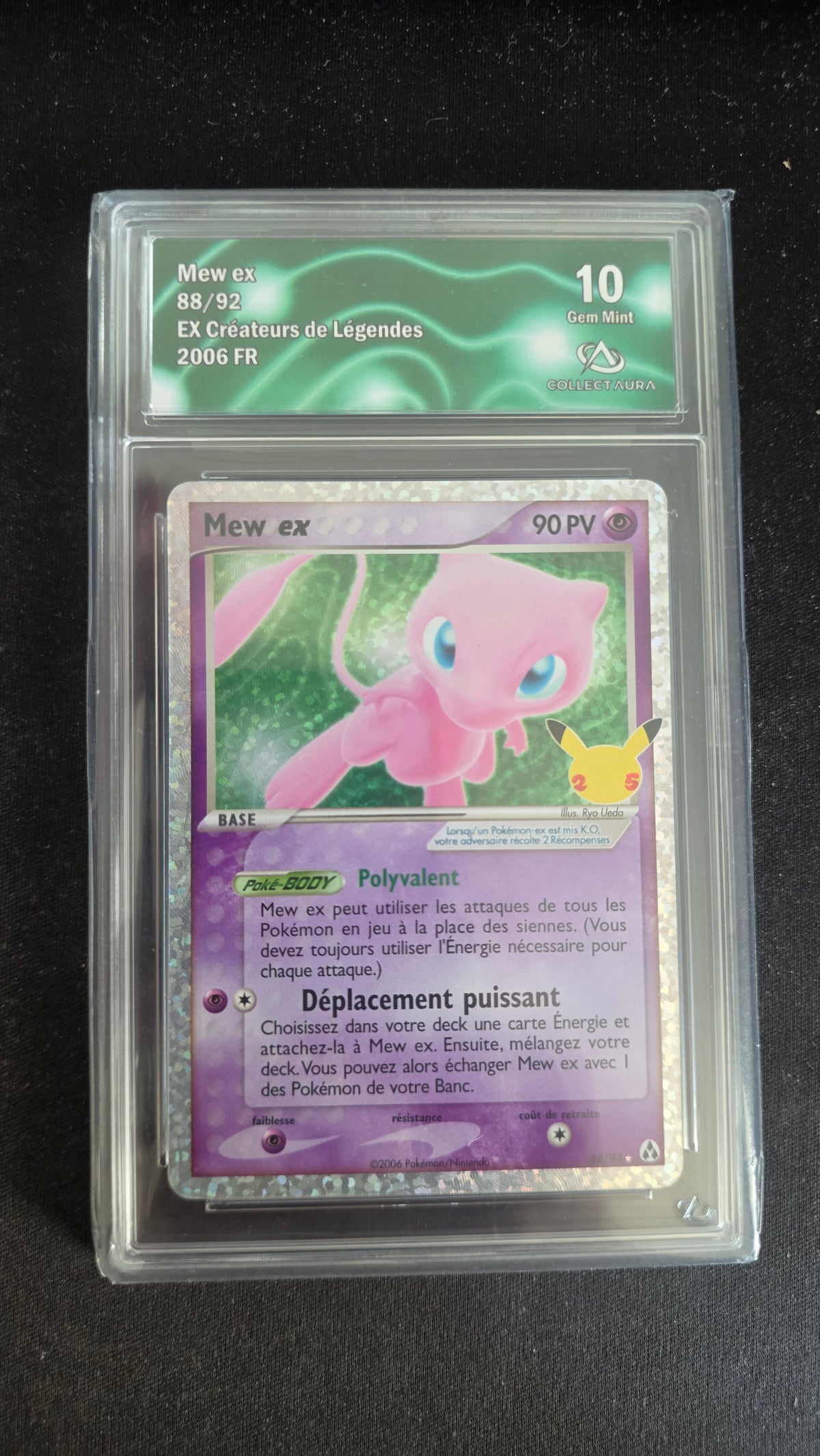 Carte Pokémon Gradée Collect Aura Mew ex 10 88/92 - face