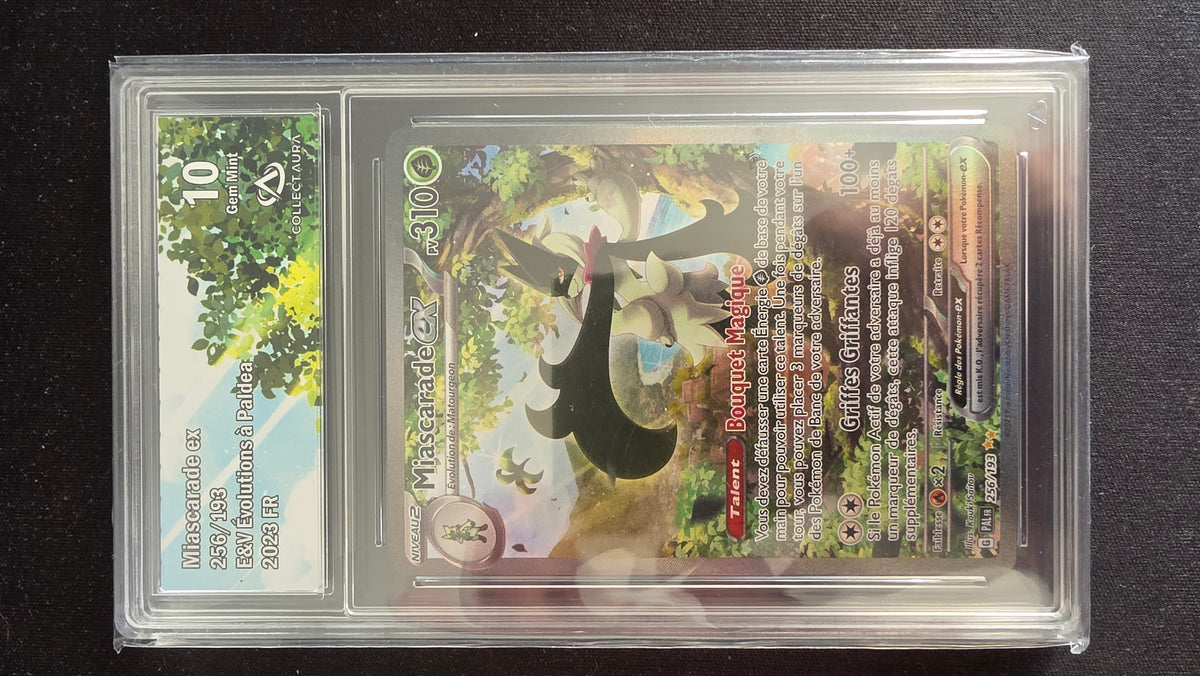 Carte Pokémon Gradée Collect Aura Miascarade ex 10 256/193 - arrière