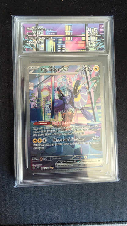 Carte Pokémon Gradée Collect Aura Miraidon ex 9.5 244/198 - face