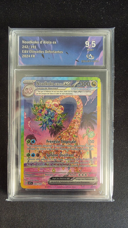 Carte Pokémon Gradée Collect Aura Noadkoko d'Alola ex 9.5 242/191 - face