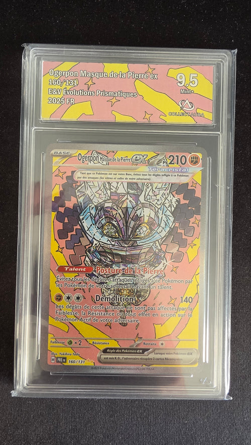 Carte Pokémon Gradée Collect Aura Ogerpon Masque de la Pierre ex 9.5 160/131 n°442764256