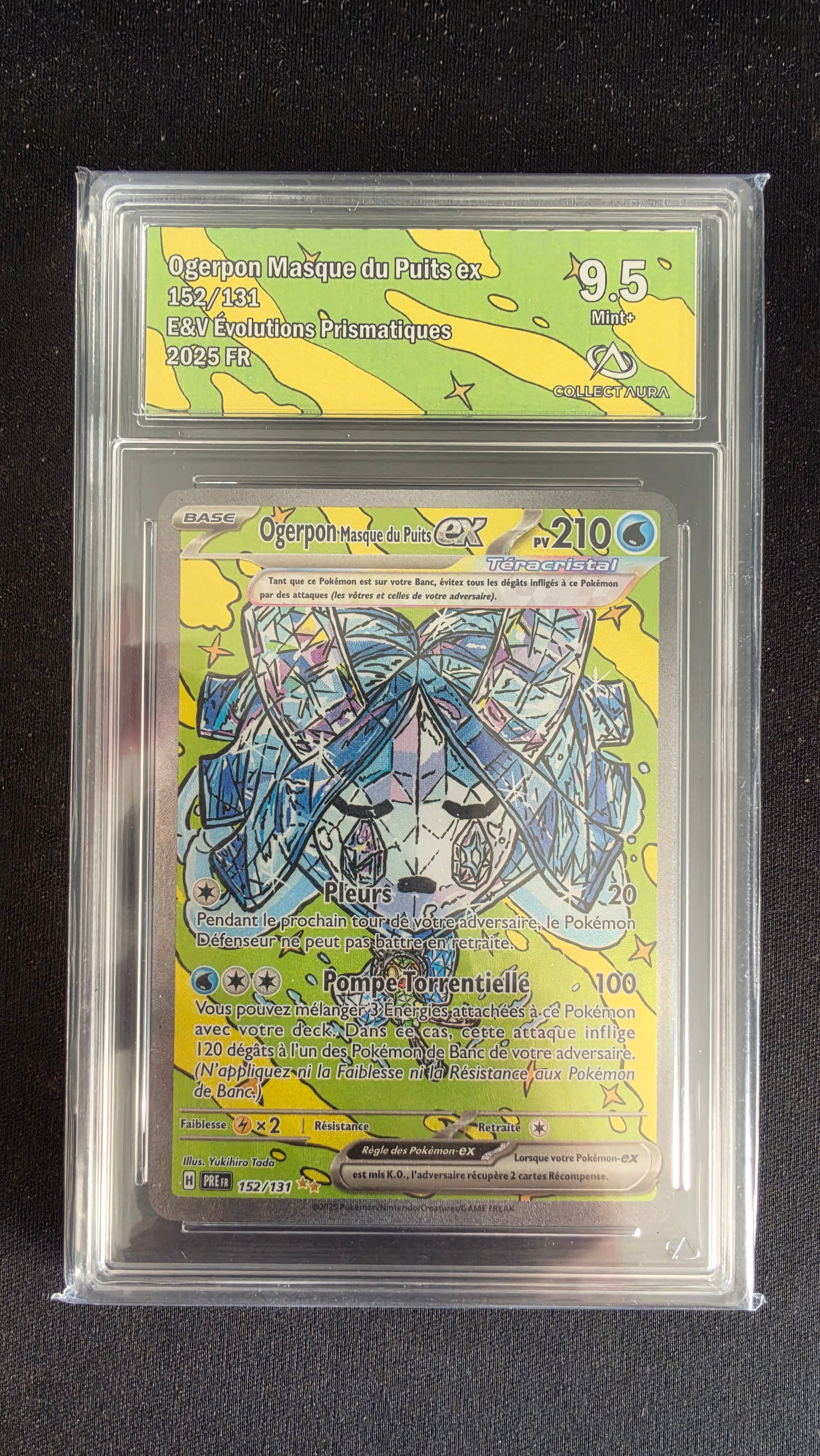 Carte Pokémon Gradée Collect Aura Ogerpon Masque du Puits ex 9.5 152/131 - face