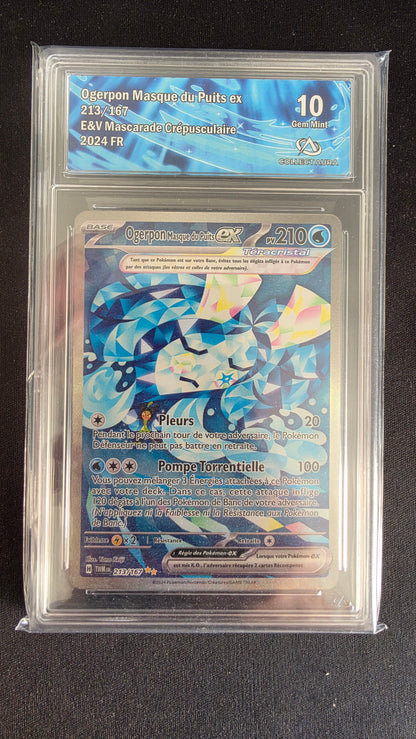 Carte Pokémon Gradée Collect Aura Ogerpon Masque du Puits ex 10 213/167 - face