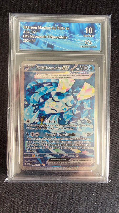 Carte Pokémon Gradée Collect Aura Ogerpon Masque du Puits ex 10 213/167 n°287073498
