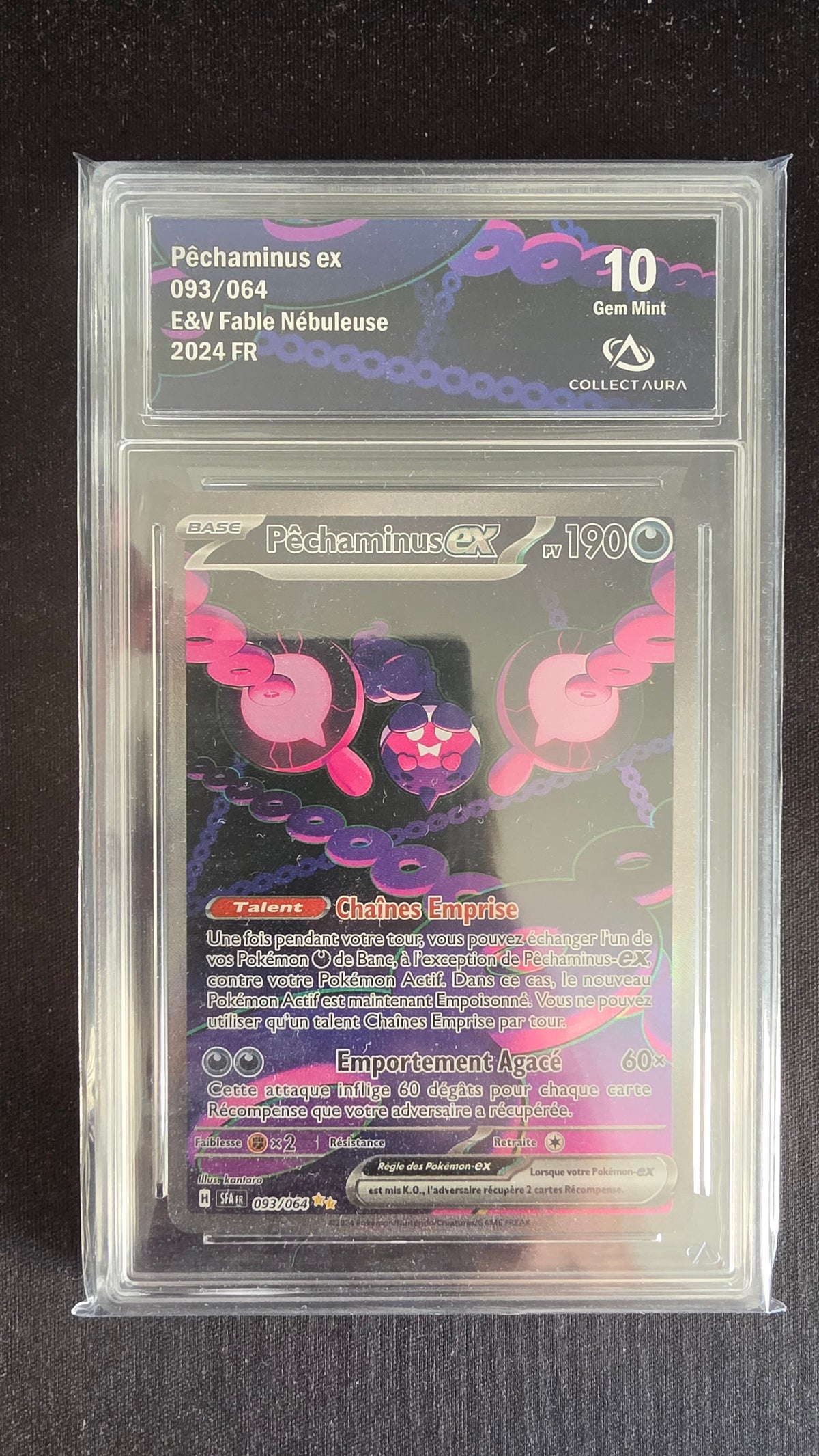 Carte Pokémon Gradée Collect Aura Pêchaminus ex 10 093/064 - face
