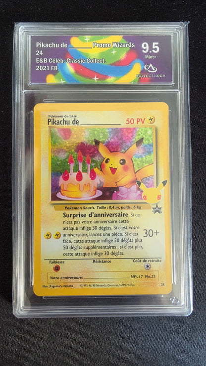 Carte Pokémon Gradée Collect Aura Pikachu 9.5 24 - face