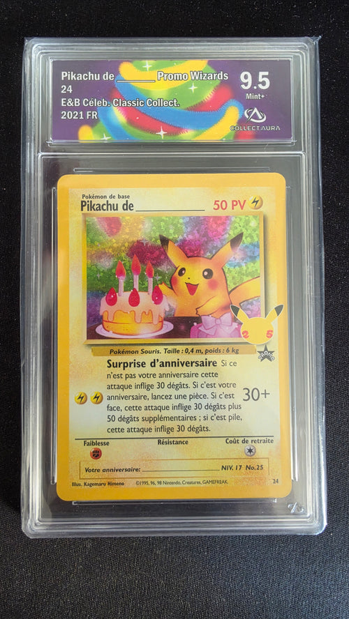 Carte Pokémon Gradée Collect Aura Pikachu 9.5 24 n°831629483