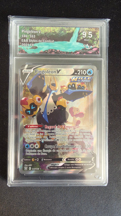 Carte Pokémon Gradée Collect Aura Pingoléon V 9.5 146/163 - face