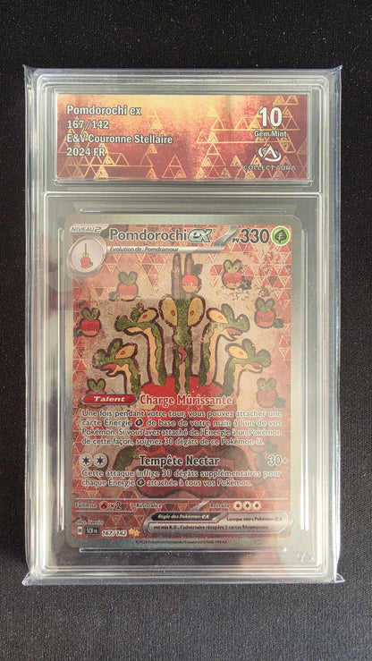 Carte Pokémon Gradée Collect Aura Pomdorochi ex 10 167/142 - face